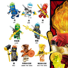 1pcs Ninja Kai Cole Jay Zane Lloyd Nya Mini action Figures Building Blocks Kids Toy Gift Compatible Legoinglys Ninjagoed For Kid