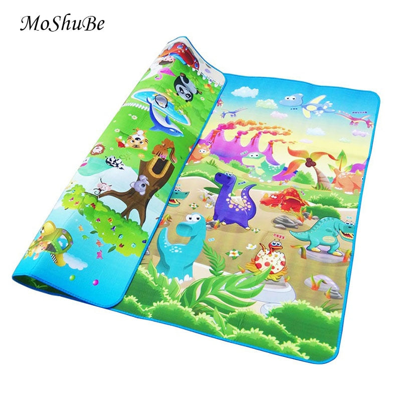 babyfirstcry - Babyfirstcry - Baby Play Mat 0.5cm Thick Crawling Mat Double Surface Baby Carpet Rug Animal Car+Dinosaur Developing Mat for Children Game Pad - 