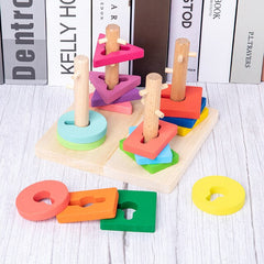 babyfirstcry,Babyfirstcry,HOT SALE Baby Toys Colorful Wooden Blocks Baby Music Rattles Graphic Cognition Early Educational Toys For Baby 0-12 Months,