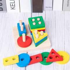 babyfirstcry,Babyfirstcry,HOT SALE Baby Toys Colorful Wooden Blocks Baby Music Rattles Graphic Cognition Early Educational Toys For Baby 0-12 Months,