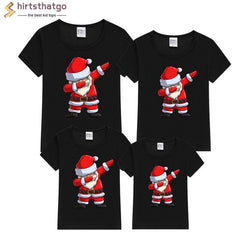 babyfirstcry,Babyfirstcry,Dabbing Santa Christmas Family Cotton Tshirts Boys Girls and Father Mother Christmas Dabbing Clothes Fashion Party Wear Baby Tee,