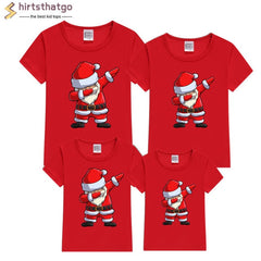 babyfirstcry,Babyfirstcry,Dabbing Santa Christmas Family Cotton Tshirts Boys Girls and Father Mother Christmas Dabbing Clothes Fashion Party Wear Baby Tee,