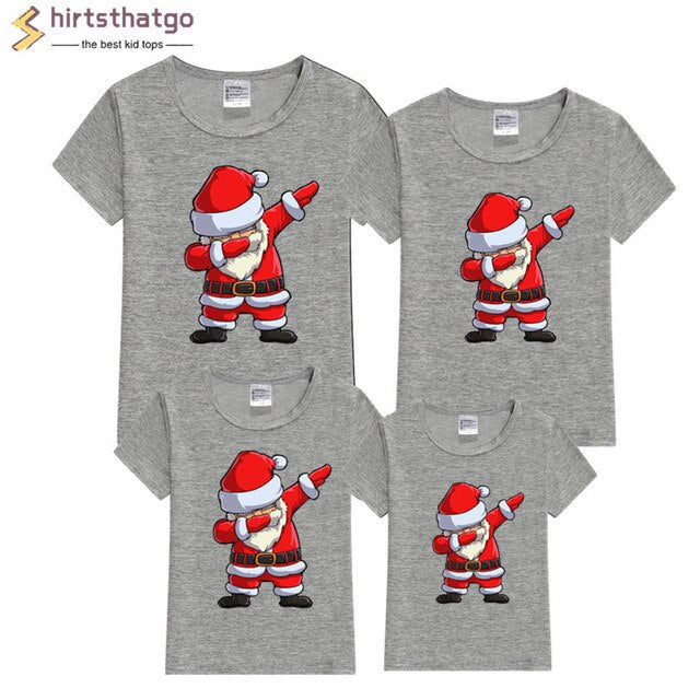 babyfirstcry,Babyfirstcry,Dabbing Santa Christmas Family Cotton Tshirts Boys Girls and Father Mother Christmas Dabbing Clothes Fashion Party Wear Baby Tee,