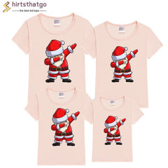 babyfirstcry,Babyfirstcry,Dabbing Santa Christmas Family Cotton Tshirts Boys Girls and Father Mother Christmas Dabbing Clothes Fashion Party Wear Baby Tee,