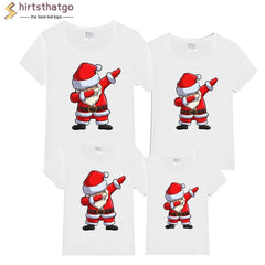 babyfirstcry,Babyfirstcry,Dabbing Santa Christmas Family Cotton Tshirts Boys Girls and Father Mother Christmas Dabbing Clothes Fashion Party Wear Baby Tee,