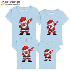 babyfirstcry,Babyfirstcry,Dabbing Santa Christmas Family Cotton Tshirts Boys Girls and Father Mother Christmas Dabbing Clothes Fashion Party Wear Baby Tee,