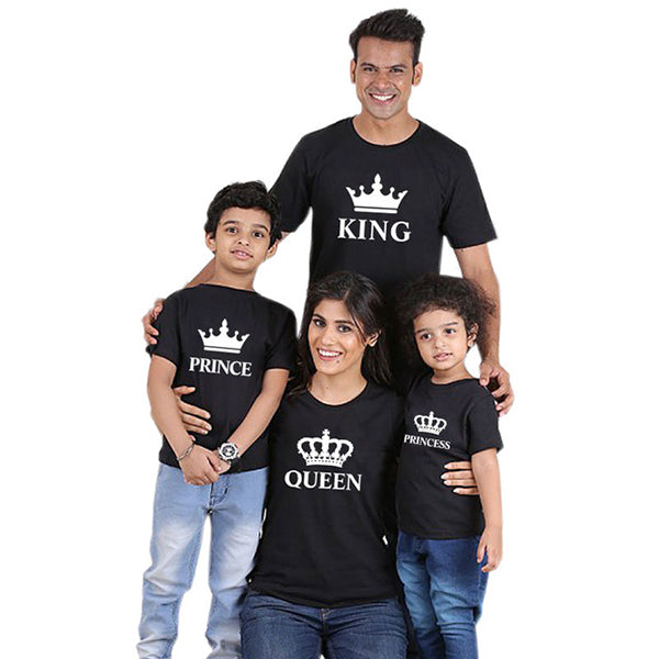 babyfirstcry,Babyfirstcry,Fashion matching family outfits 100%cotton Crown t-shirt Dad and son family casual wear Mother and daughter parent-child costume,