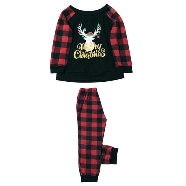 babyfirstcry,Babyfirstcry,Christmas Family Pajamas Set Family Matching Christmas Reindeer Plaid Pajama Sets Christmas Parent-child Nightwear Home Wear set,