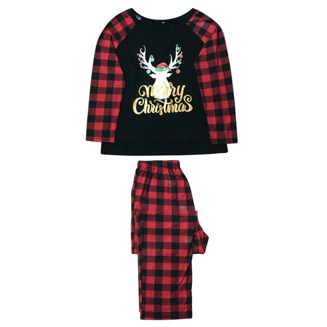 babyfirstcry,Babyfirstcry,Christmas Family Pajamas Set Family Matching Christmas Reindeer Plaid Pajama Sets Christmas Parent-child Nightwear Home Wear set,