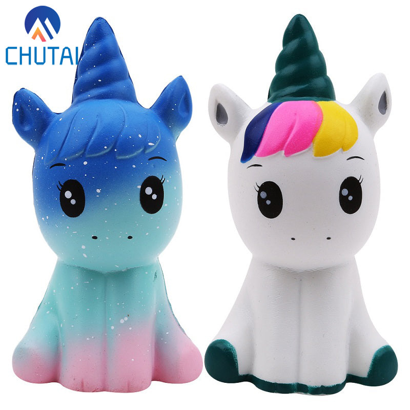 babyfirstcry - Babyfirstcry - Jumbo Kawaii Colorful Galaxy Unicorn Squishy Doll Slow Rising Stress Relief Squeeze Toys for Baby Kids Xmas Gift 12*6*5CM - 