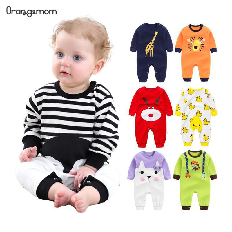 babyfirstcry,Babyfirstcry,Orangemom 2019 newborn baby girl boy wear pure cotton infant clothing , fashion baby boy clothes kids rompers 100% cotton body,