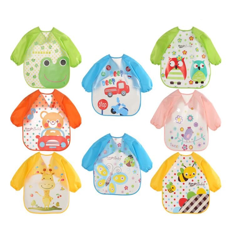 babyfirstcry,Babyfirstcry,2019 new arrive baby bibs EVA kid eating clothing children's long sleeves Feeding Smock dining wear baby apron QD41,